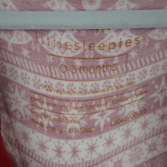Little Sleepies Red Christmas Reindeer Cheer Zippy Sleeper 0-3 Months - Picture 4 of 7